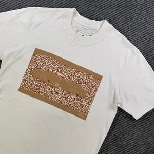 Reigning Champ White Basketball Court Graphic Shirt Mens Small Casual Streetwear